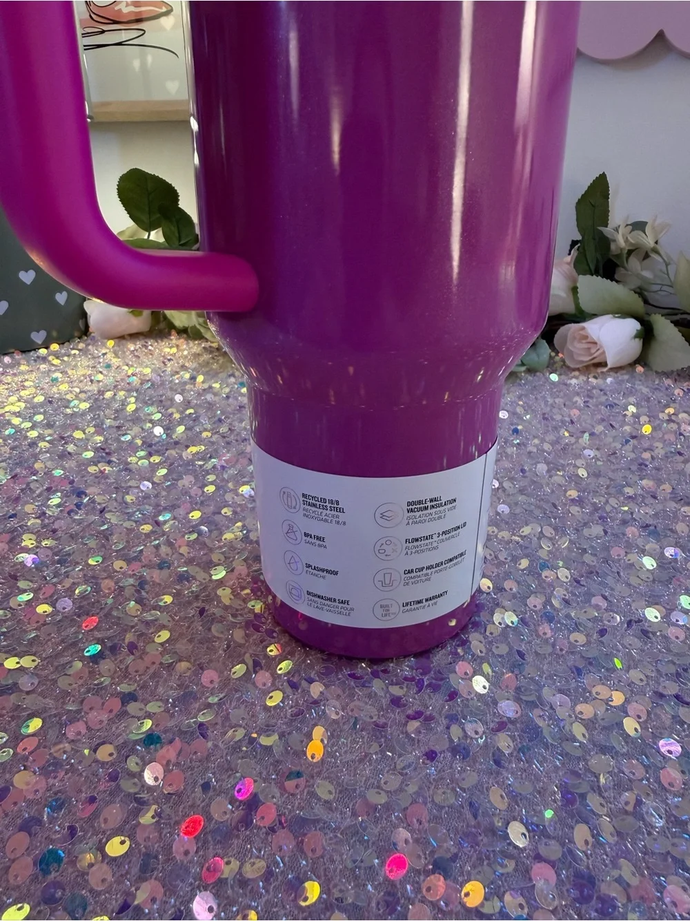 NWT Stanley 40 oz Quencher H2.0
FlowState Tumbler in "Punch
Shimmer" ✨🩷 - Picture 6 of 9
